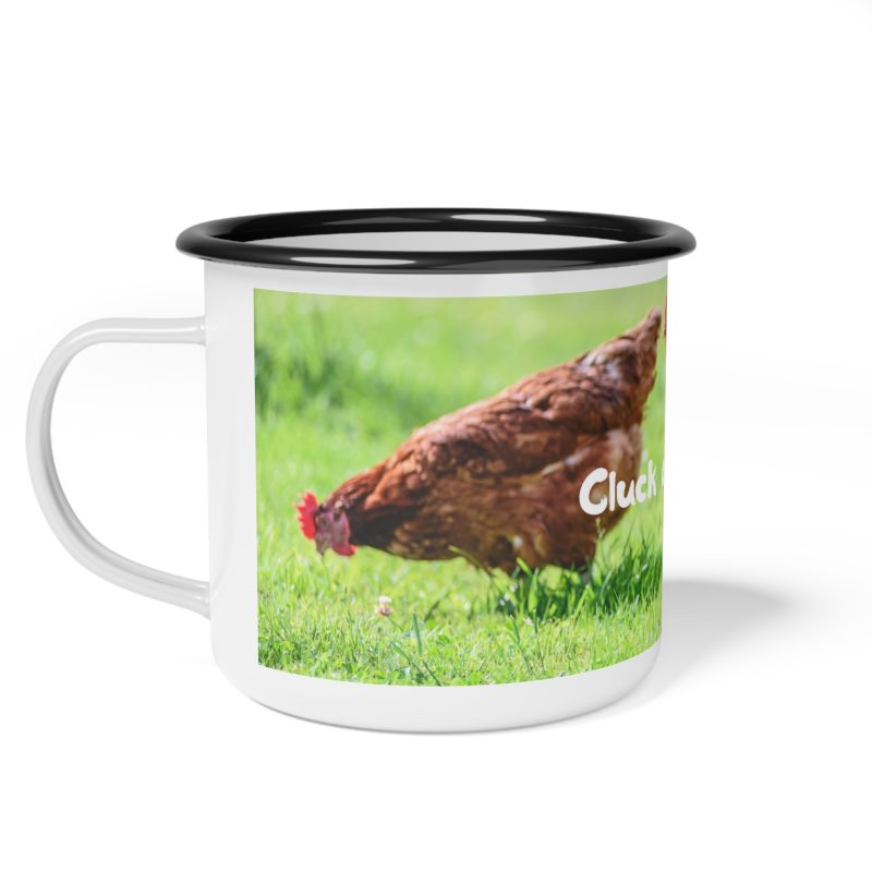 Cluck a Doodle Do Enamel Camp Cup – Perfect for Chicken Lovers and Outdoor Adventures
