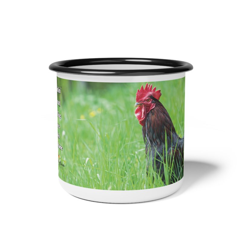 Cluckin' Great Coffee Enamel Camp Cup - Fun Outdoor Mug for Coffee Lovers - Image 2