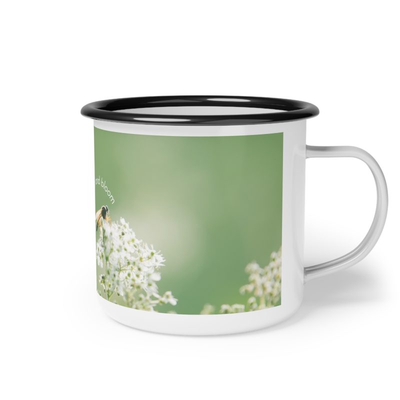 Inspirational Enamel Camp Cup - "Bee Yourself and Bloom" - Perfect for Nature Lovers and Outdoor Adventures - Image 3