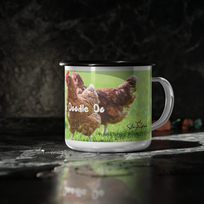 Cluck a Doodle Do Enamel Camp Cup – Perfect for Chicken Lovers and Outdoor Adventures - Image 4