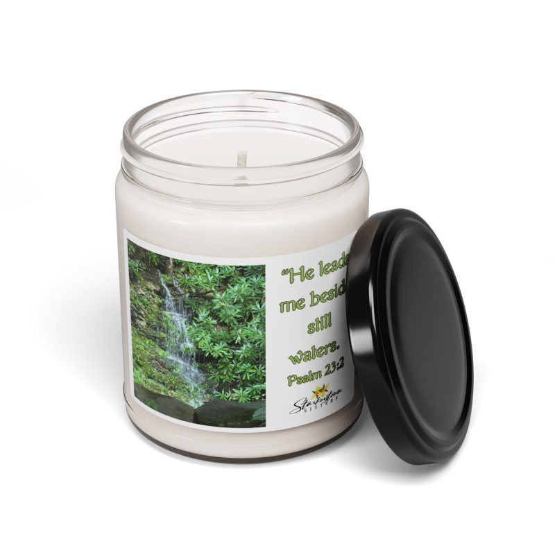 Inspirational Scented Soy Candle - "He Leads Me Beside Still Waters" - 9oz - Image 2