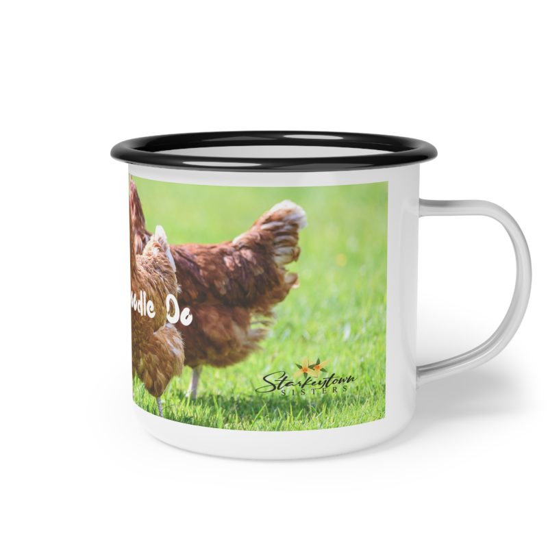 Cluck a Doodle Do Enamel Camp Cup – Perfect for Chicken Lovers and Outdoor Adventures - Image 3