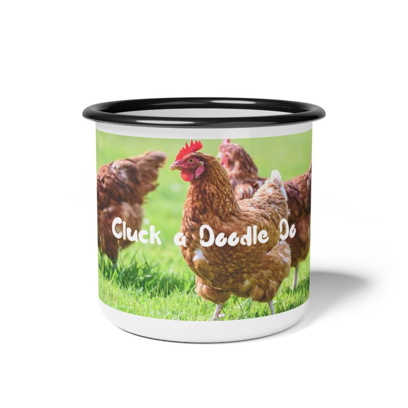 Cluck a Doodle Do Enamel Camp Cup – Perfect for Chicken Lovers and Outdoor Adventures - Image 2